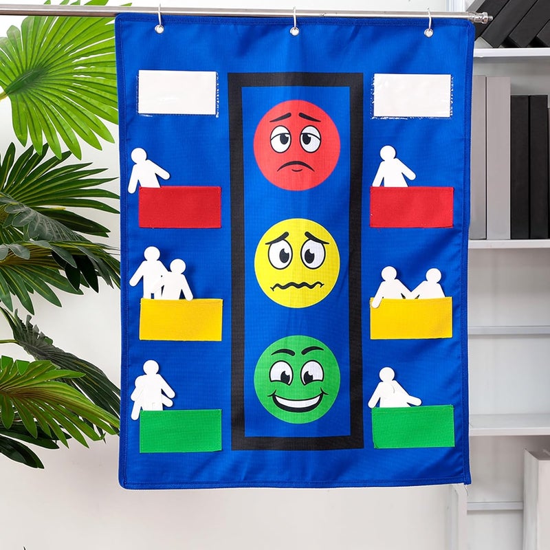 Panelee Classroom Behavior Chart Stoplight Behavior Pocket Chart for Kids Classroom Management Tools Behavioral Learning Tool with Blank Student Paper Cutouts(43 Pieces) - Image 3